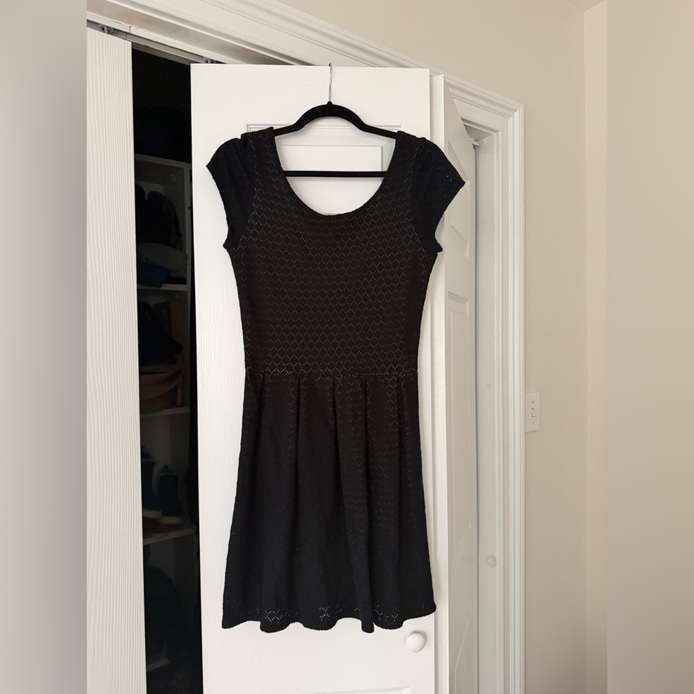 Aqua Elegant Black Cap Sleeve Mini Dress y2k
